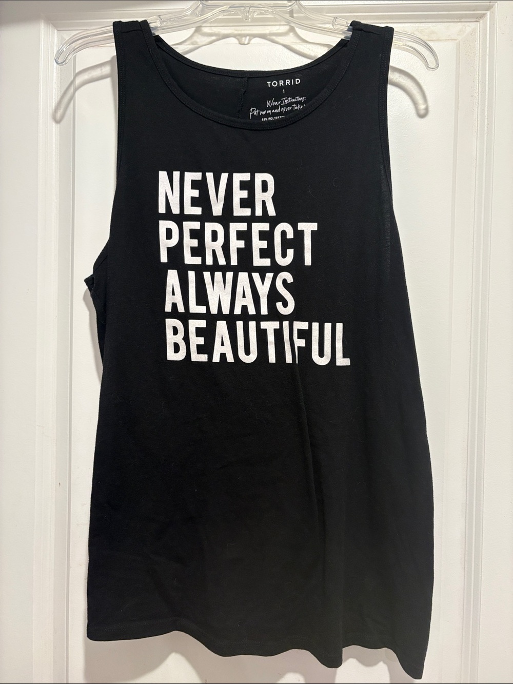 torrid Black Graphic Tank with White Slogan